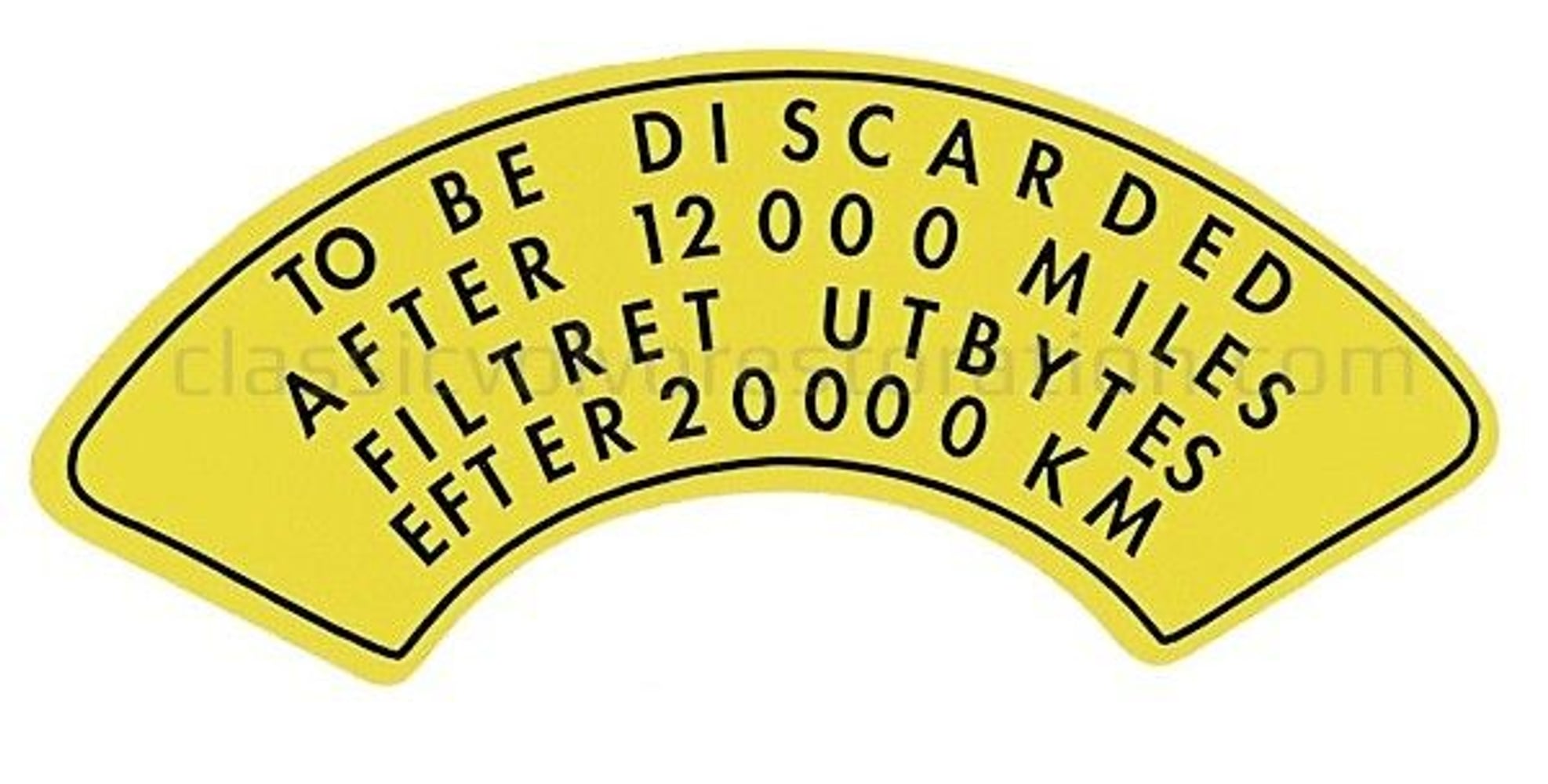 Mærkat luftfilter til Volvo B14, B16B