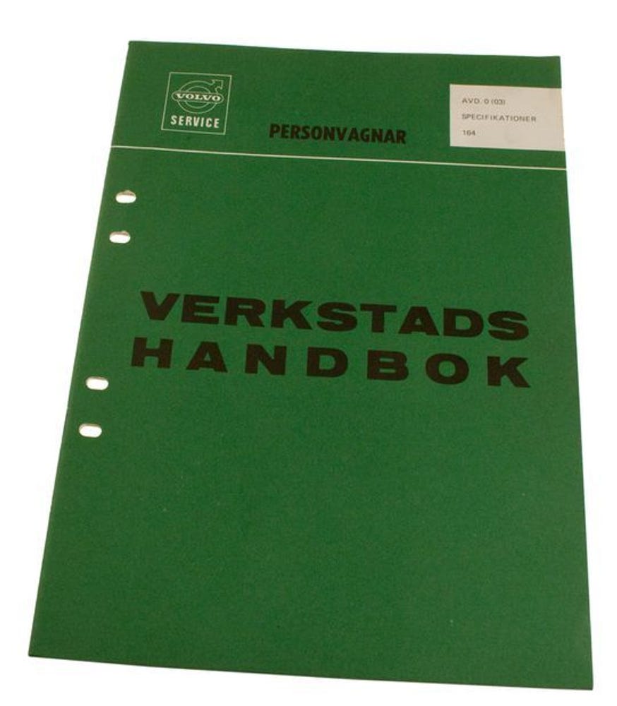 Værkstedsmanual Specifikationer Volvo 164 Svensk