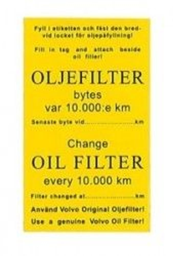 Servicemærke til oliefilter — bild 1 av 2