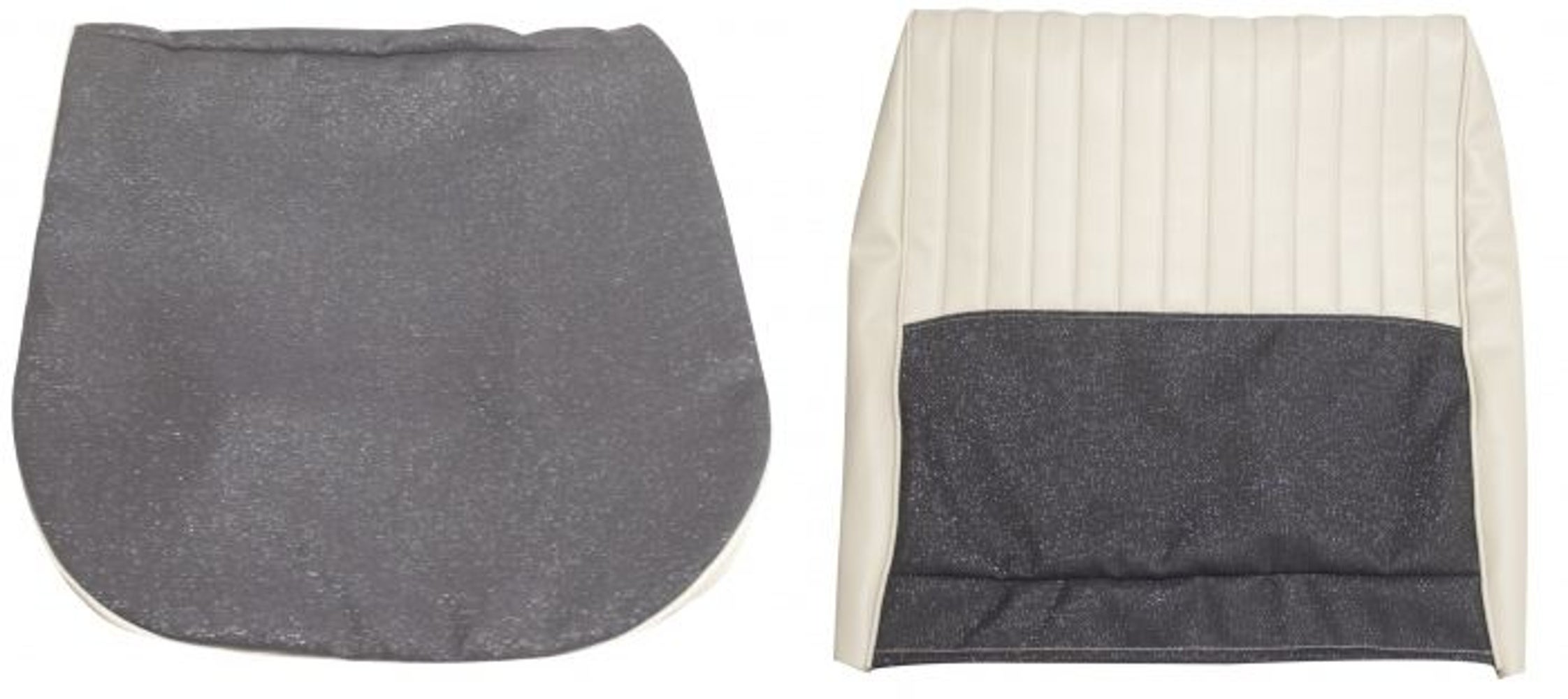 Forsædebetræk til Volvo Amazon 4d 1959-60 blå/beige med foldbare beslag