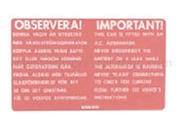 Mærkat generator til Volvo 123GT rød — bild 2 av 2