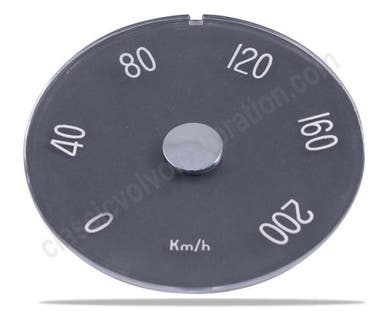 Speedometerglas til Volvo 1800, (km/t), 1961-69