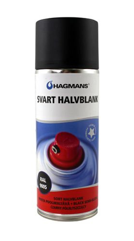 Sort halvblank lak 400 ml spray