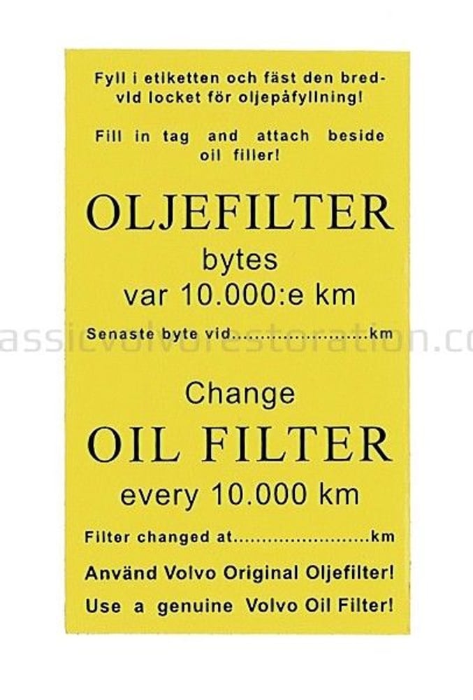 Servicemærke til oliefilter — bild 2 av 2