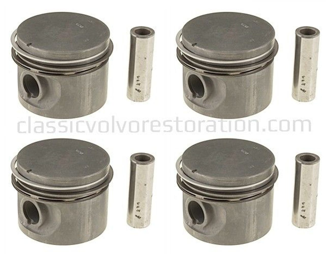 Stempelsæt (4 stk.) med ringe til Volvo B19, B20, B30 1974- 0,015" — bild 2 av 2
