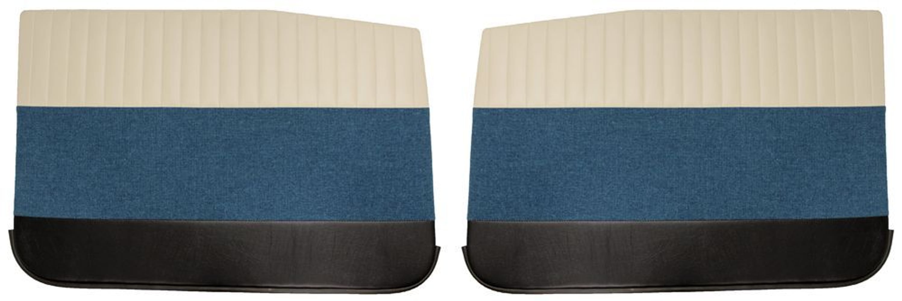 Fordørspaneler til Volvo Amazon 4d 1959-60, beige/turkis/sort