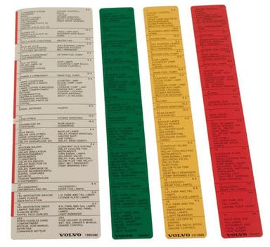 Mærkatsæt til Volvo 240, 245, 260, 262, 265, 265 1979-84 (fransk og engelsk tekst)